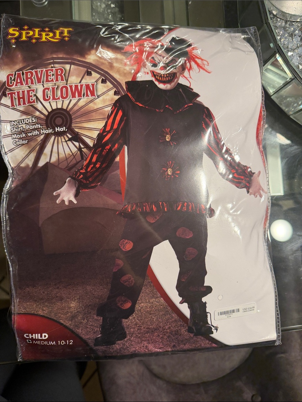 Spirit Carver The Clown Kids Costume in Black and Red